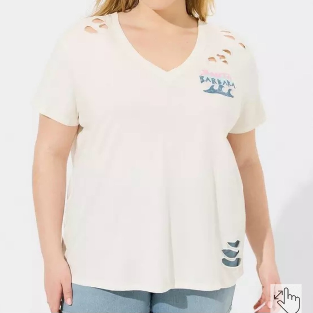 Torrid Santa Barbara Relax Fit Heritage Jersey Distressed Tee